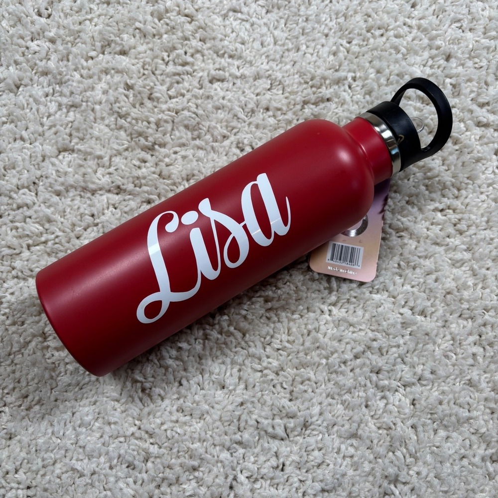 FIL Red Insulated Water Bottle 25oz‎ BPA Free Pull Out Straw